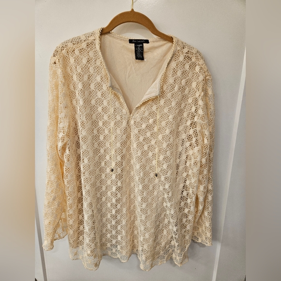 NWOT - Crocheted "For Joseph" Off White Top - Size 1X - Picture 8 of 9